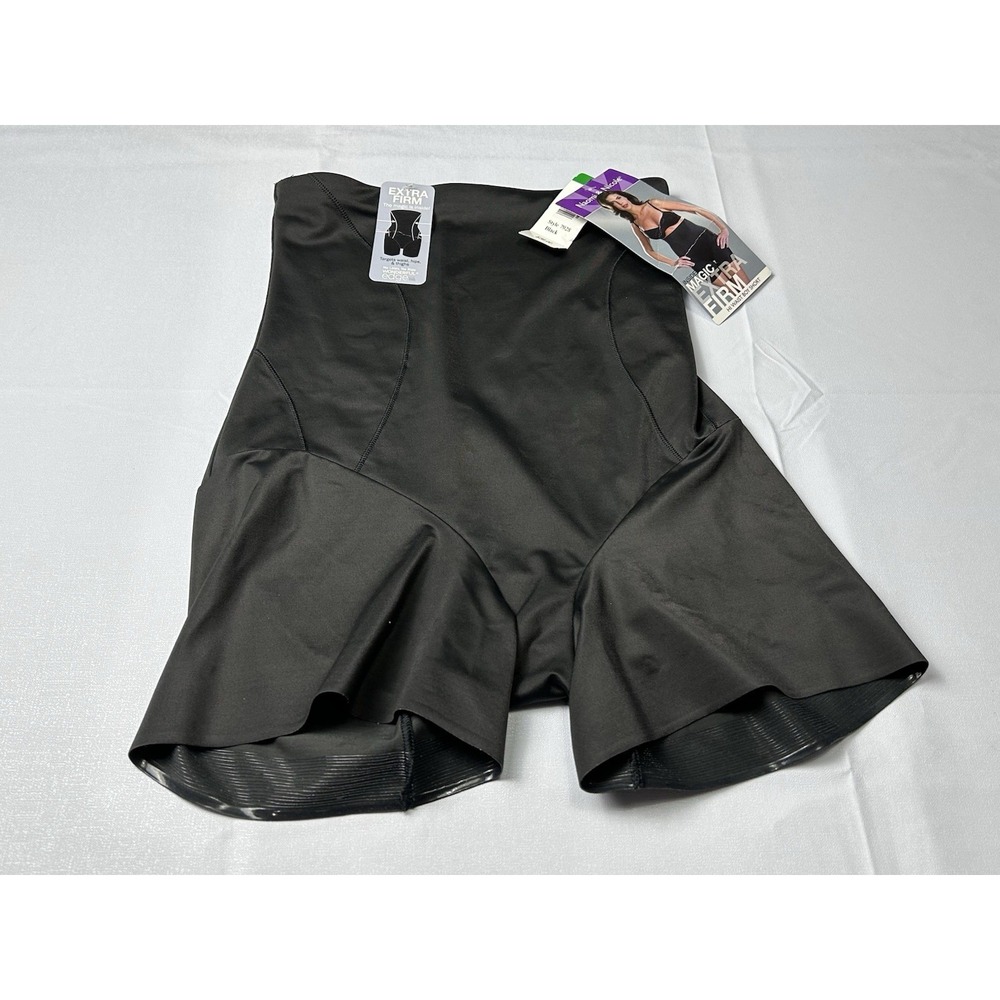 Naomi & Nicole Extra Firm Shapewear Shorts L Black Sculpting Hi-Waist